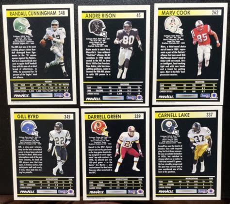 1991 Pinnacle Football Checklist .